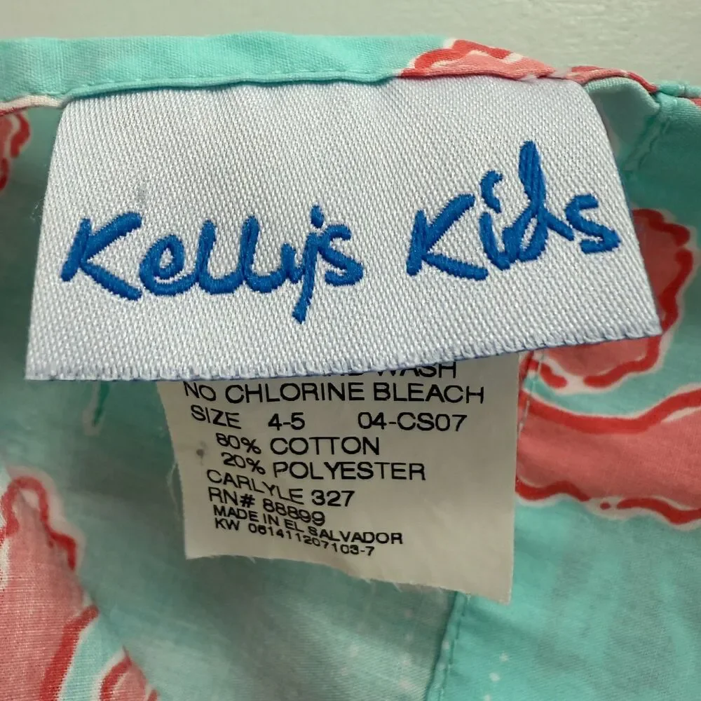 Kelly's Kids Poncho Swim Cover Up Seahorse Print Blue Pink Size 4 - 5
